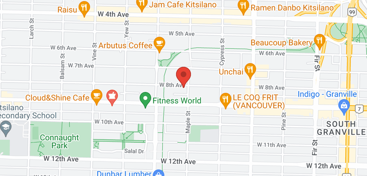map of 310 2020 W 8TH AVENUE